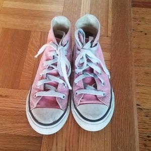 Kids size 11, Converse Hi Tops, Pink